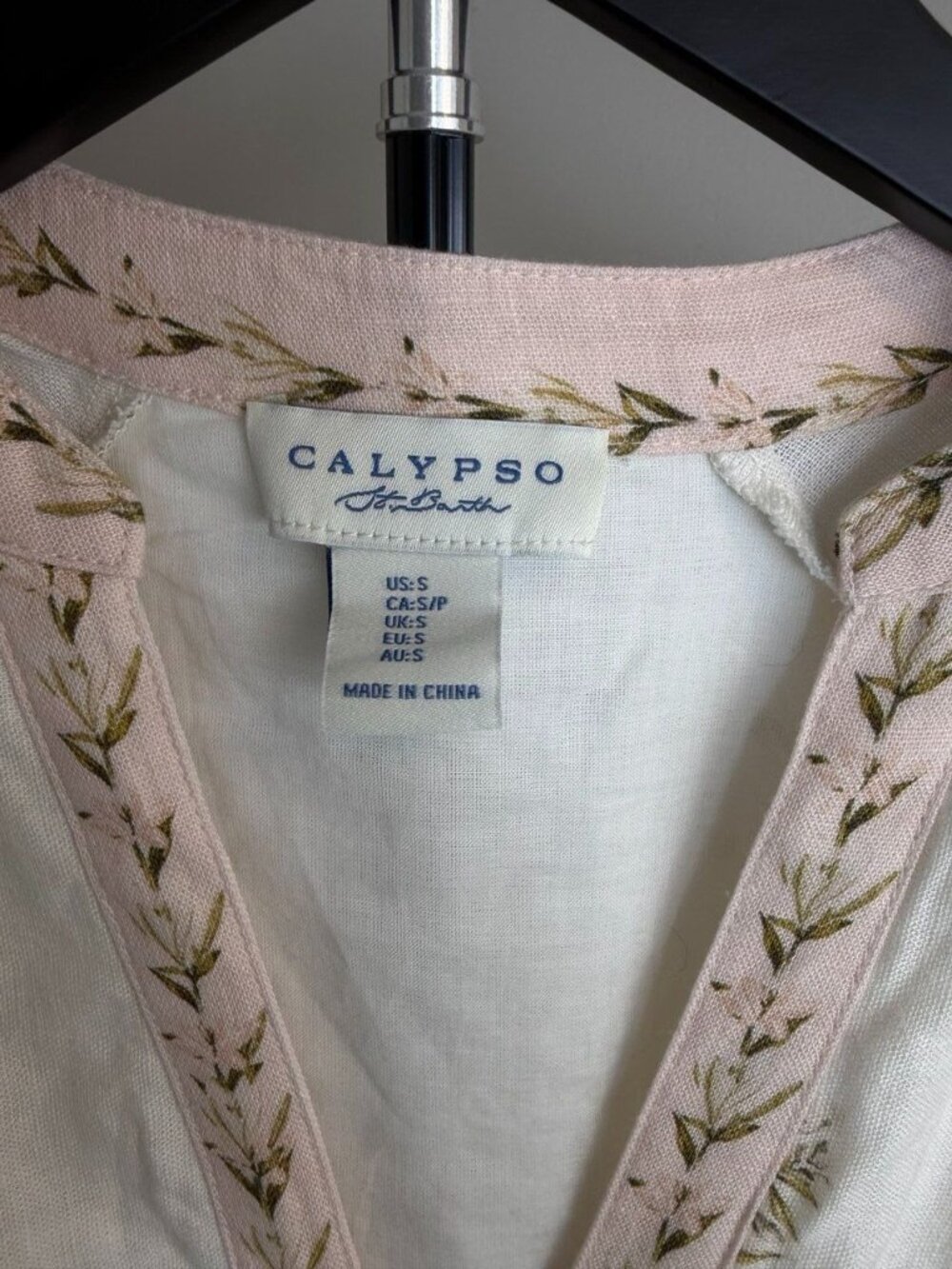 Calypso St. Barth Floral Maxi Dress With Tie Waist Button Front & Balloon Sleeve - Picture 5 of 10